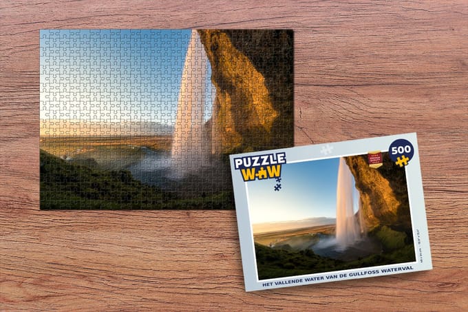 Puzzel Het vallende water van de Gullfoss waterval - Legpuzzel - Puzzel 500 stukjes