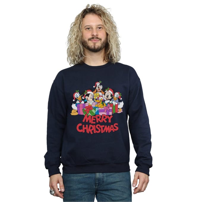 Disney Heren Mickey Mouse en vrienden Kerstmis Sweatshirt (Marineblauw)