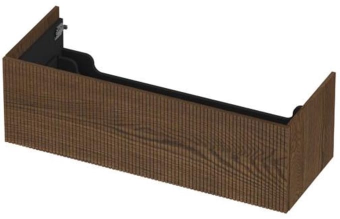 INK - Onderkast 1 Lade Push 2 Open Verticaal Gefreesd Bestaande Uit - 1200x450x376 Mm - Massief Eiken Chocolate