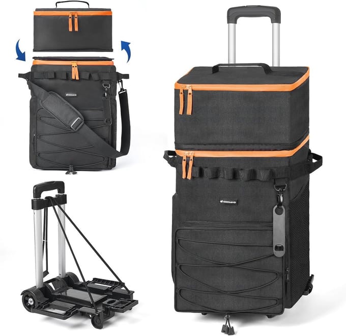Zachte Koelbox op Wielen met Trolley voor Camping en Strand