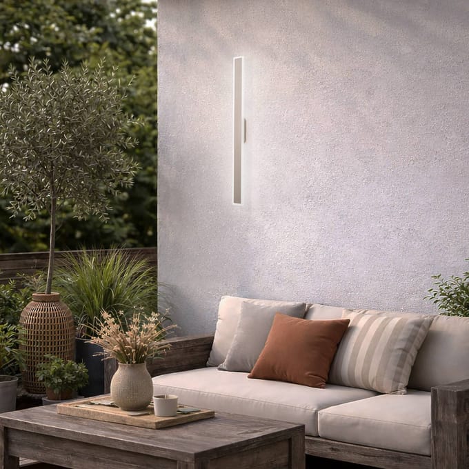 Nowodvorski Lighting LED wandlamp Isla, zand, aluminium, hoogte 100 cm, IP54