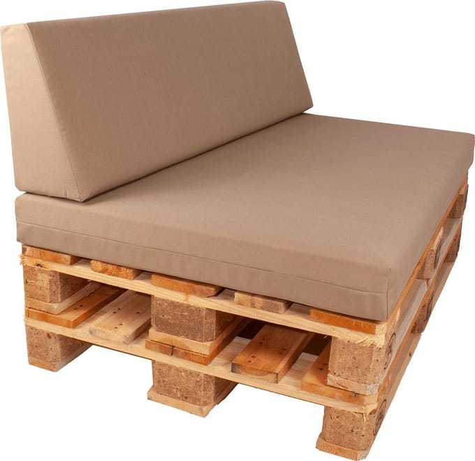 Palletkussens set strak Mokka 120x80x10 cm