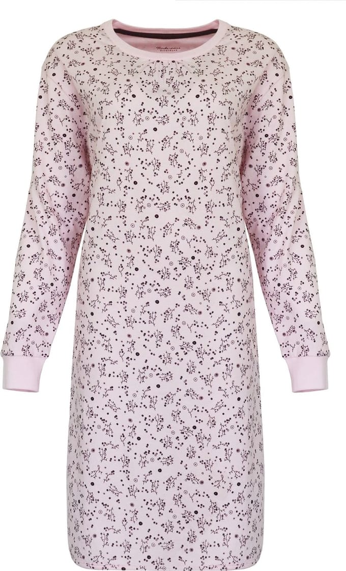 Tenderness Dames Nachthemd - 100% Katoen - Licht Roze - Maat M