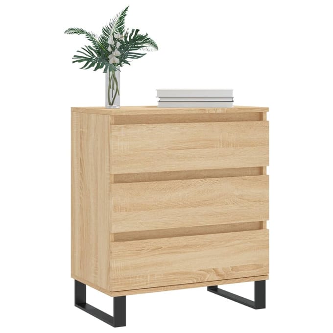 vidaXL - Dressoir - 60x35x70 - cm - bewerkt - hout - sonoma - eikenkleurig