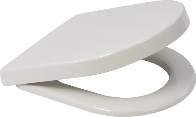 Plieger Manta Toiletbril - D-Vorm WC Bril - Duroplast - Wit - Met Deksel - Softclose - RVS bevestiging