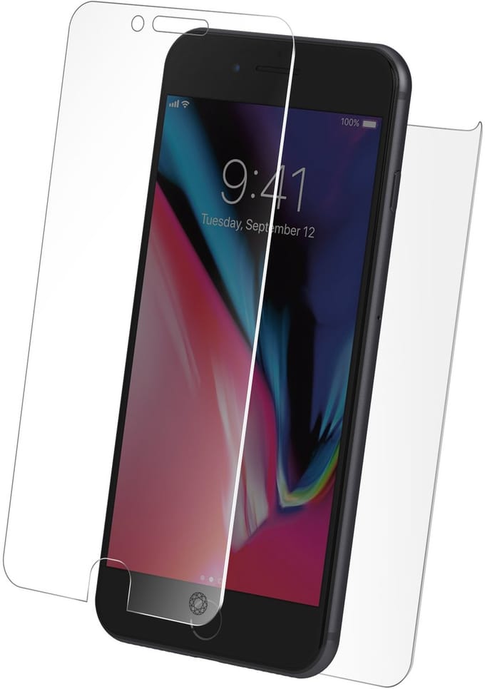 Force Case, Screenprotector geschikt voor iPhone 8 Plus - [360° Protection] Anti-Fingerprint, Transparant