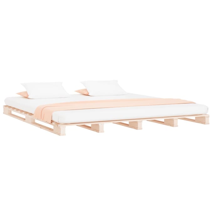 vidaXL - Palletbed - massief - hout - 180x200 - cm