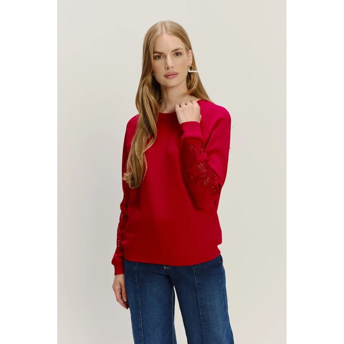 Sweatshirt met decoratieve borduursels op de mouwen dames Greenpoint