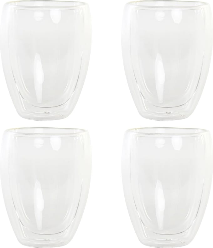 Items koffieglazen dubbelwandig - set 4x - latte macchiato glazen - 350 ml
