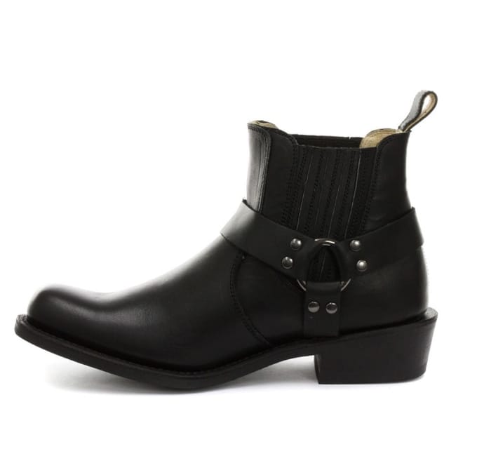 Grinders Unisex zwarte westerse leren laarzen-Renegade Lo