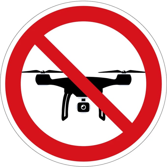 Drones verboden verbodssticker | 10 cm
