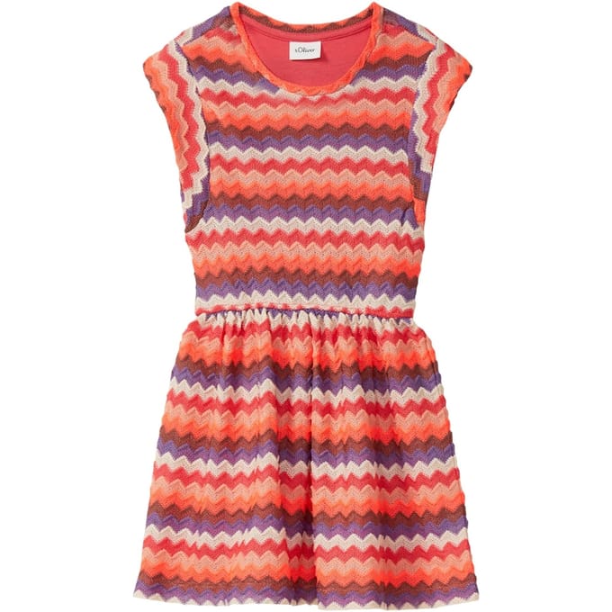 Gebreide jurk met flared mouwen en elastische taille meisje s.Oliver
