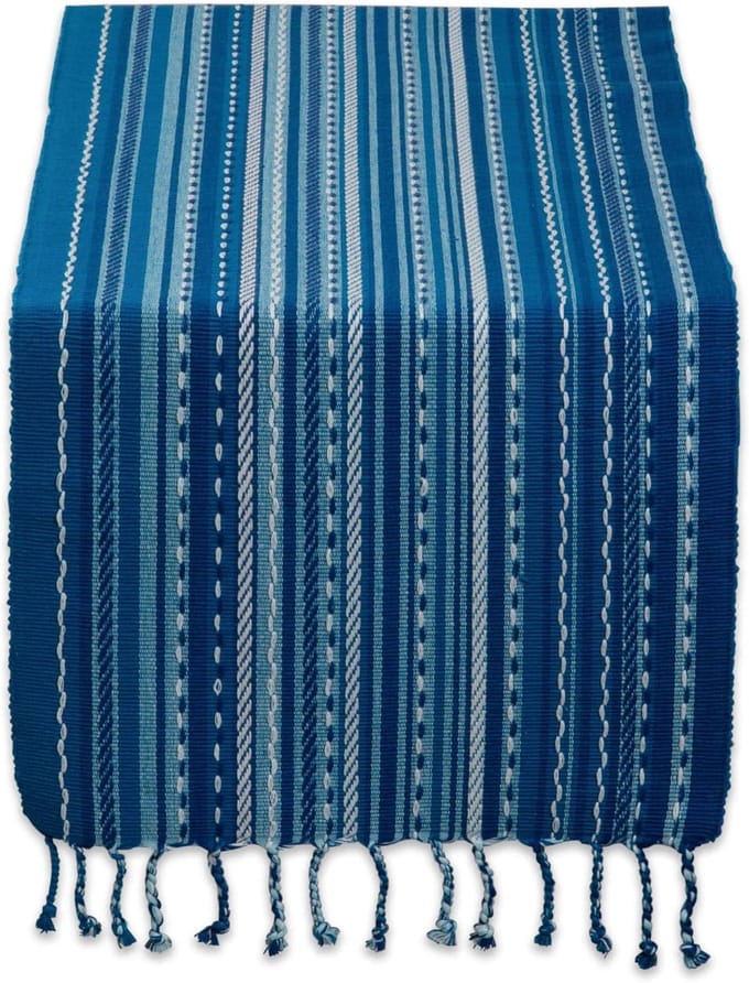 Tafelblad, Katoen, Blauw, Tafelloper, 14x72
