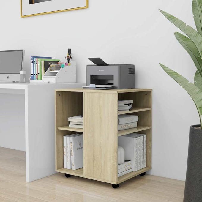 vidaXL - Rolkast - 60x53x72 - cm - bewerkt - hout - sonoma - eikenkleurig