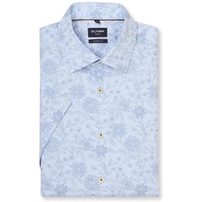 OLYMP Luxor Overhemd, Modern Fit, New Kent, Bleu