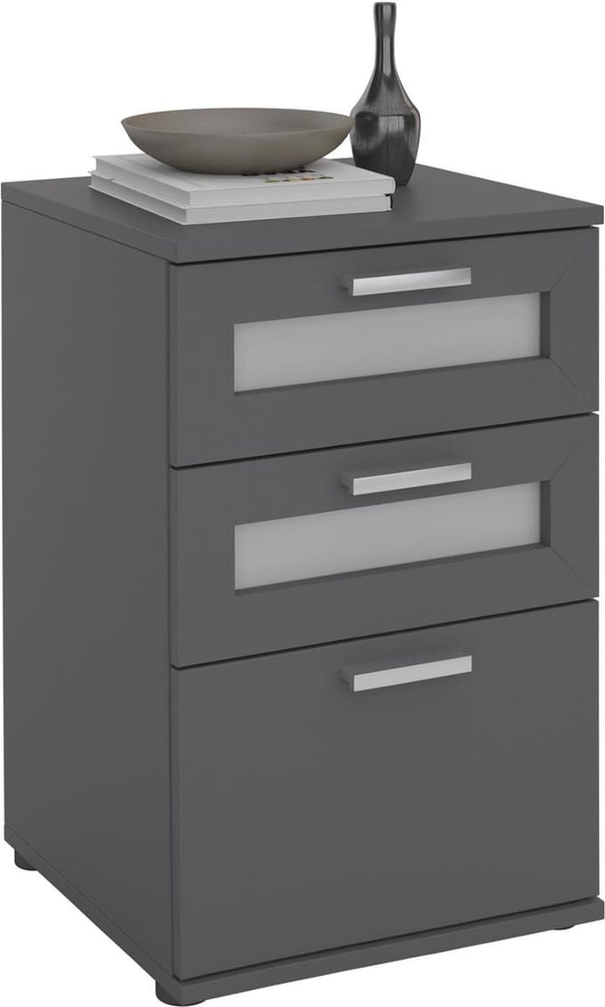 Nachtkastje met 3 lades voor boxspringbed - trendy grijs design