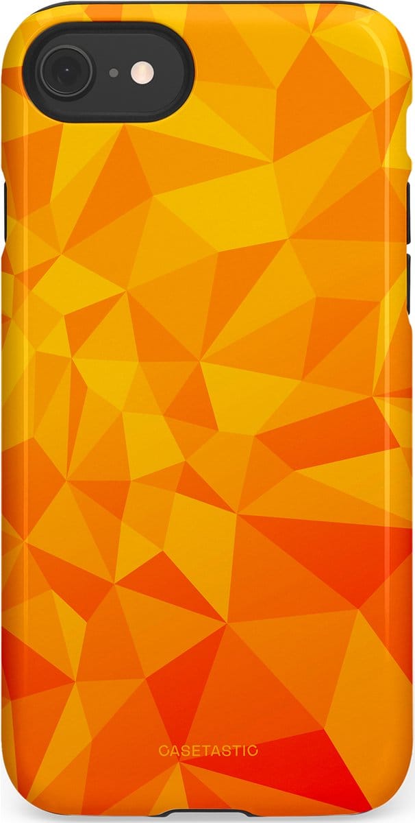 Casetastic hoesje geschikt voor Apple iPhone SE / Apple iPhone 7 / Apple iPhone 8 - Dubbellaagse bescherming - Citrus Polygoon - Fashion Case - Oranje Okergeel