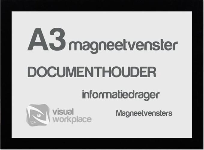 Magneetvenster A3 - Zwart