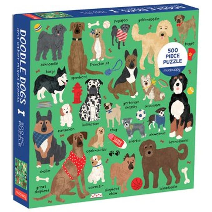 Doodle Dog And Other Mixed Breeds 500 Piece Family Puzzle - Galison