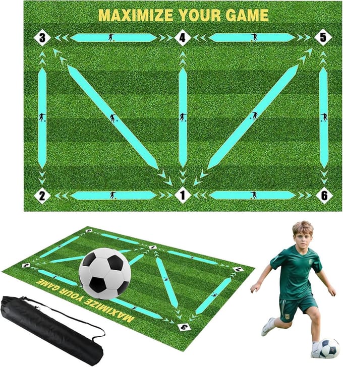 Voetbal Trainingsmat - Antislip Oefenmat voor Balbeheersing, Snelheid en Coördinatie