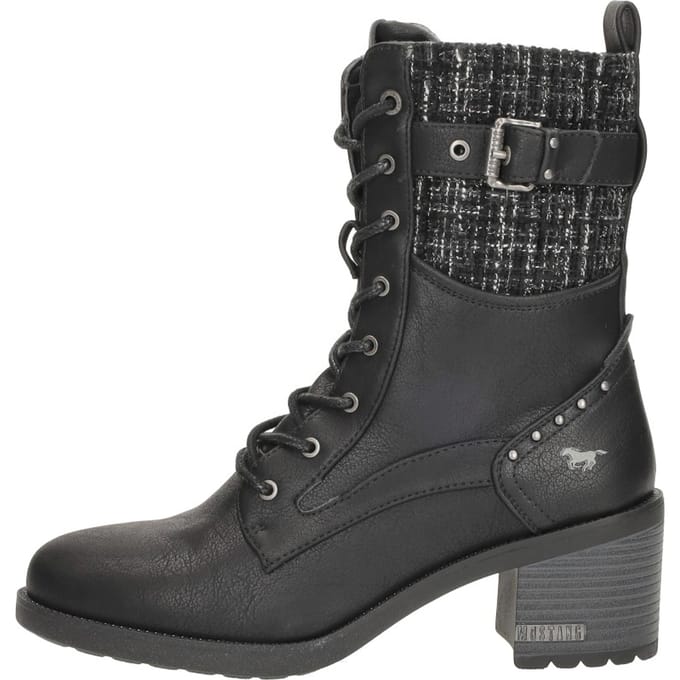 Mustang dames veterboot - Zwart - Maat 36