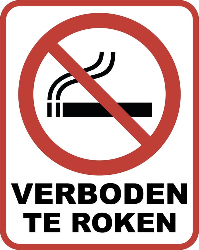 Verboden te Roken bord | 20x25cm & 3 mm dik | Forex