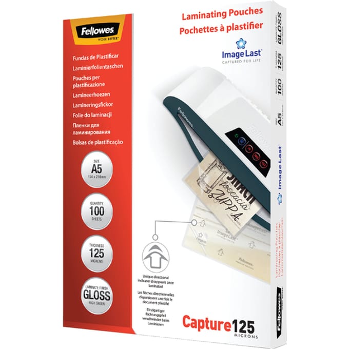 Fellowes ImageLast A5 glanzend 2x125 micron (100 stuks)  Lamineerhoes