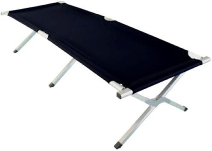 DnA® Veldbed - Kampeerbed - Veldbedden 1 Persoon - Zwart - 192cm x 64cm x 42cm