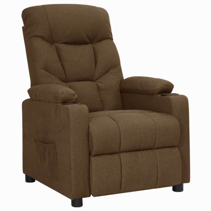 vidaXL - Fauteuil - verstelbaar - stof - bruin
