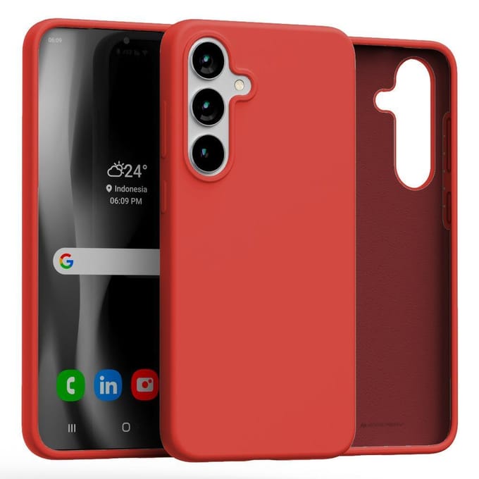 Mercury Silicone - Telefoonhoesje - Samsung Galaxy S25 Plus - Rood - Schokabsorberend