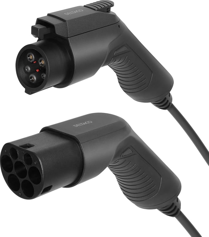 Deltaco e-Charge EV-1105 Oplaadkabel Elektrische Auto - Type 2/Type 1 - 16A/3.6kW - 5 m