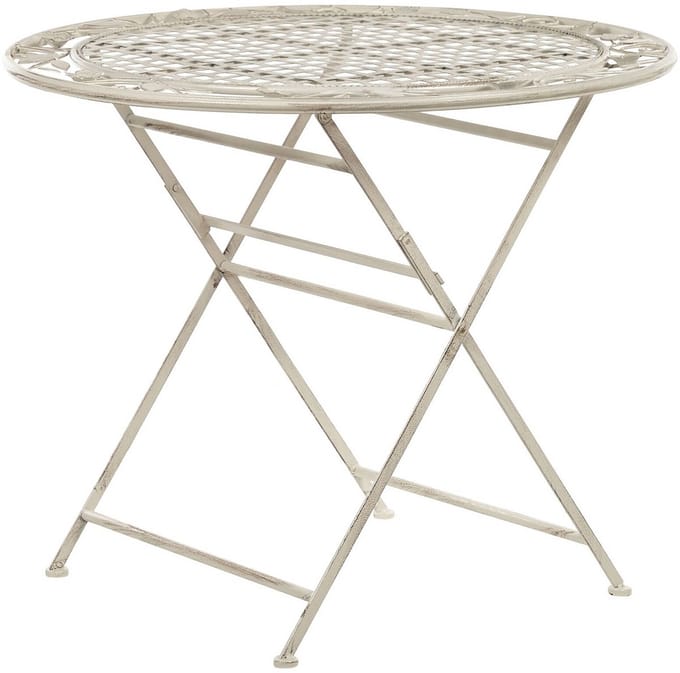 BIVIO - Tuintafel - Gebroken wit - 90 x 90 cm - IJzer
