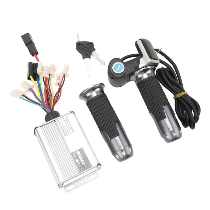 Elektrische Fiets Ombouwset 48V 1000W Controller 48V Gashendel met Vergrendeling Vierkant Display voor DC gray
