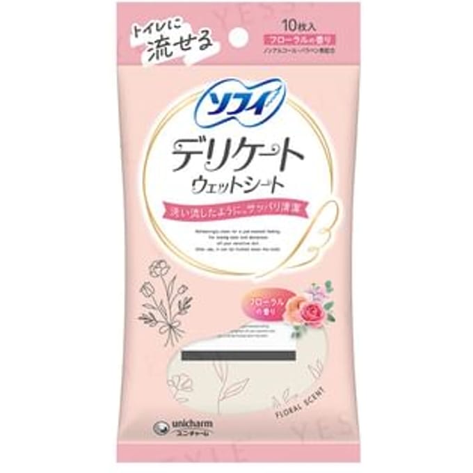 Unicharm - Delicate Wet Wipes Floral Scent 10 pcs