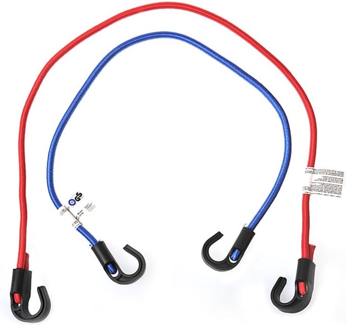 ProPlus Verstelbare bagagespinnen - set van 2 - stretchbaar - Ø 8 mm - 80 en 100 cm - rood en blauw