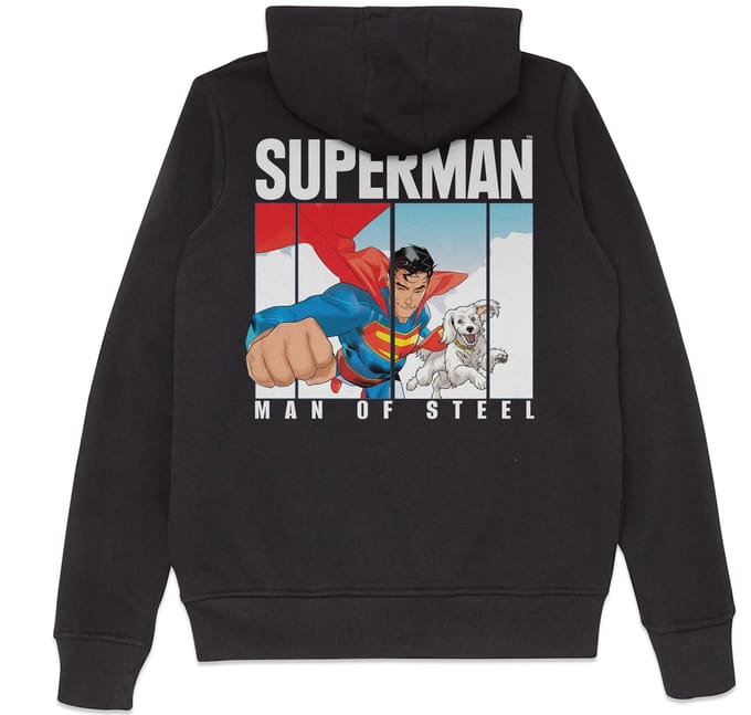 DC Comics Superman Hoodie Man Of Steel Hoodie - Black - L