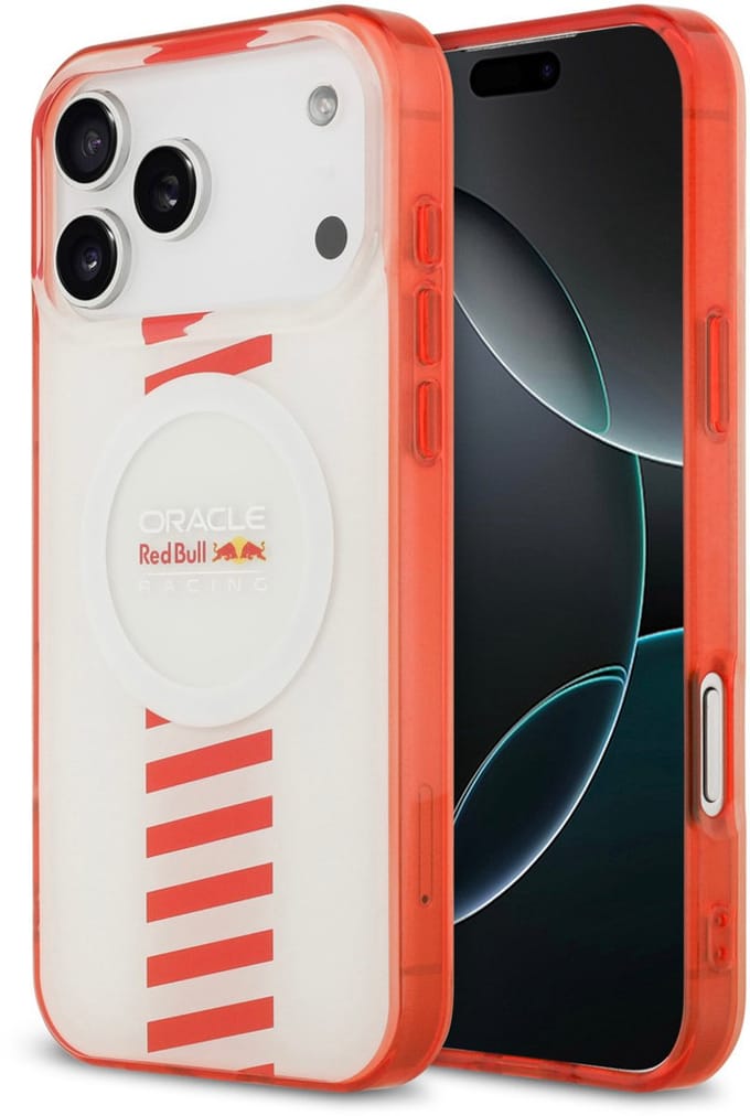 Red Bull Racing Back Cover Case - Geschikt voor iPhone 17 Pro Max - Wit - MagSafe - Schokabsorberend