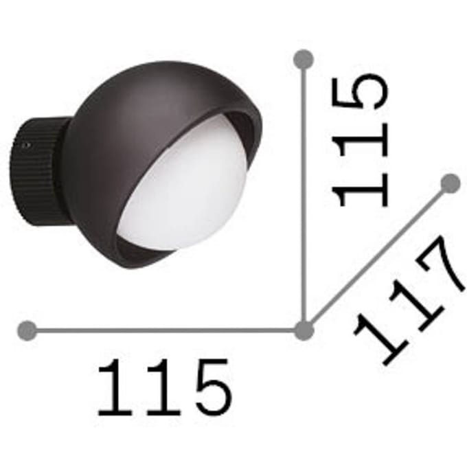 IDEAL LUX wandlamp Bloom, messingkleurig, Ø 12 cm, metaal