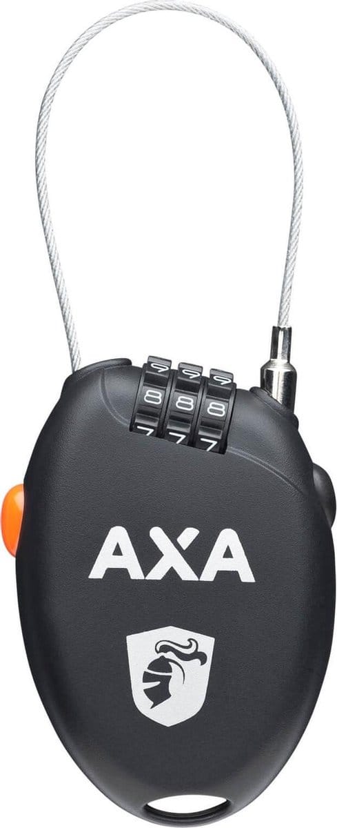 AXA Roll Kabelslot – 75 cm – 3‑cijferige code – Compact Accessoire‑slot – Zwart