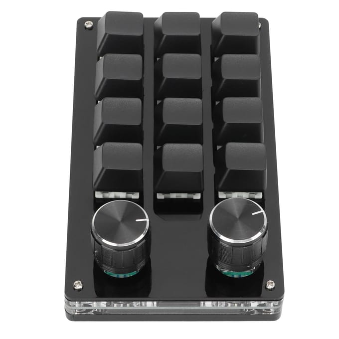 Clavier mécanique macro à une main 12 touches multifonctions programmables à faire soi-même pour les jeux de bureau