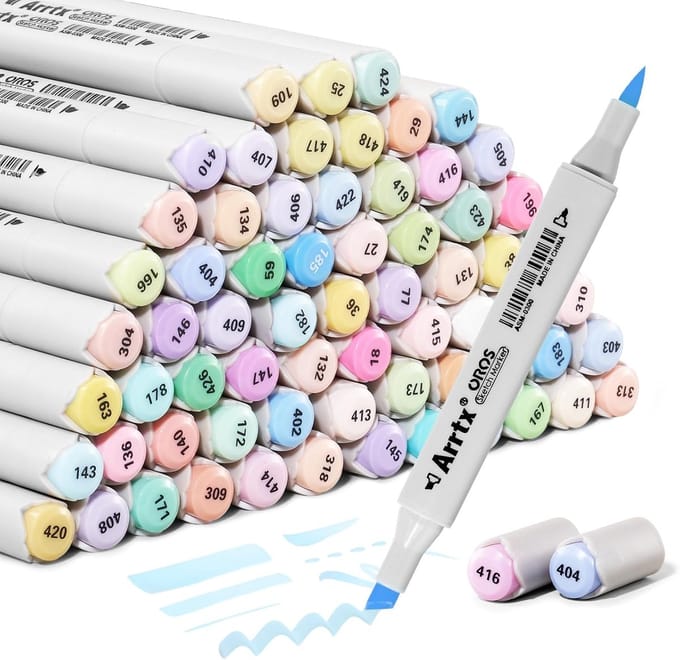 Alcohol Markers - Pastel Kleur Highlighters Set - Alcohol Inkt - Dubbele Punt Brush en Chisel - Voor Creatieve Projecten