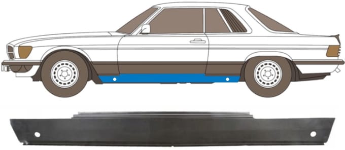Volledige dorpel voor Mercedes SL-Class 1971-1989 / Links