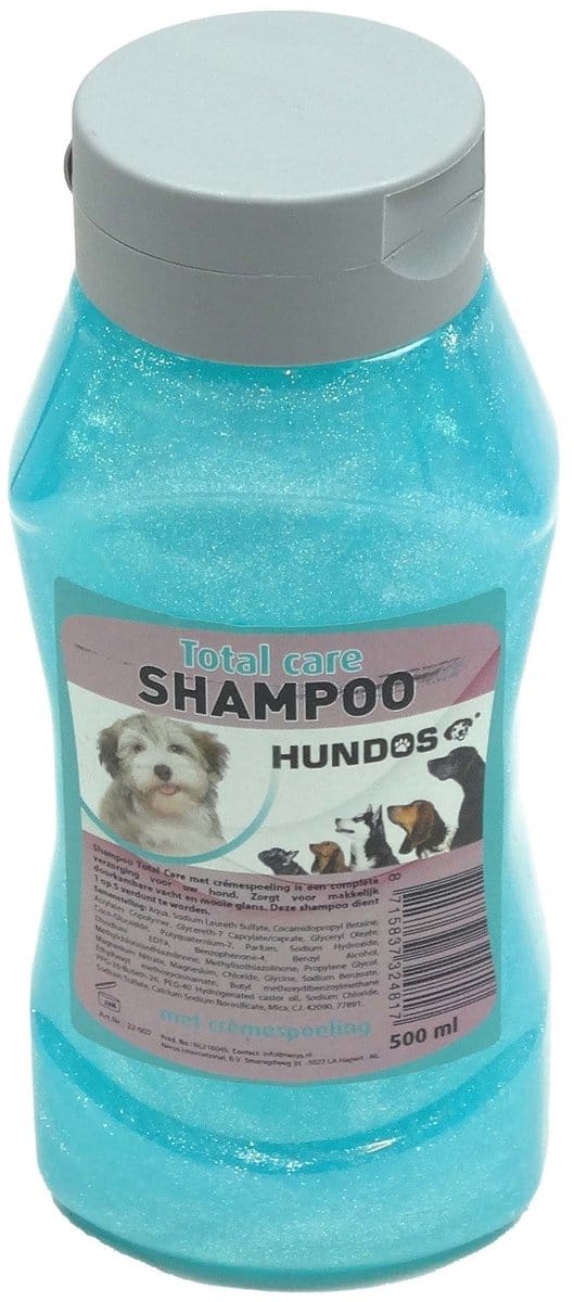 Hundos Hondenshampoo mét crémespoeling. 500 ML. Total Care shampoo