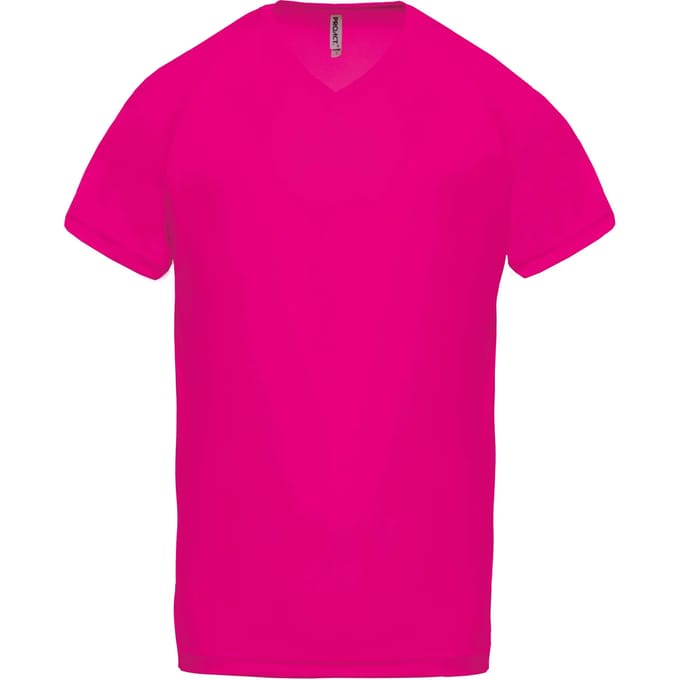 Herensportshirt 'Proact' met V-hals Fuchsia - XL