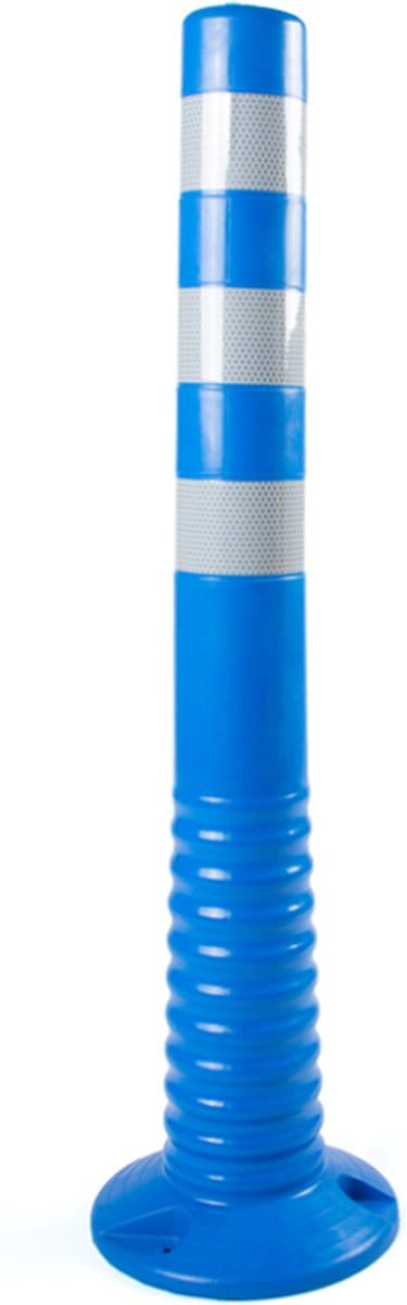 Rubbermagazijn - Afzetpaal - Per 2 stuks - 75cm hoog - Blauw met reflectie