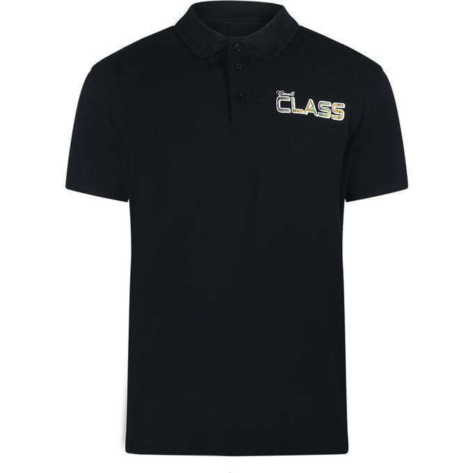 Cavalli Class Levendig Bloemenlogo Zwart Poloshirt