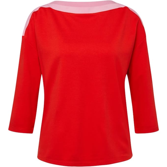 s.Oliver - female - Shirt van viscose in een ontspannen pasvorm met een boothals en contrasterende details