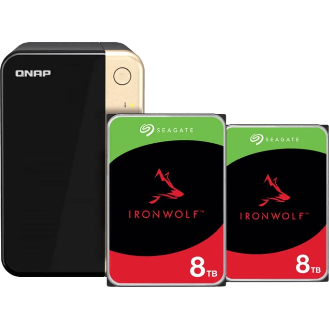 QNAP TS-264-8G + Seagate Ironwolf 8TB Duo pack