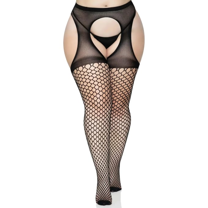 Vrouwelijke mesh ovale bretels panty Leg Avenue