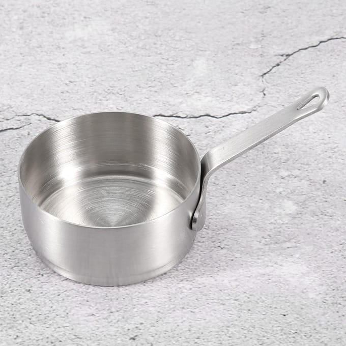 Roestvrijstalen jusbeker, pepersauskom, servies, keukenhulpmiddel met handvat gray